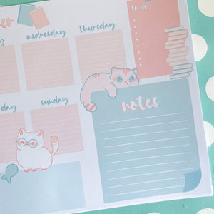 7x10 Weekly Planner Cats