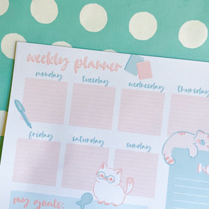 7x10 Weekly Planner Cats