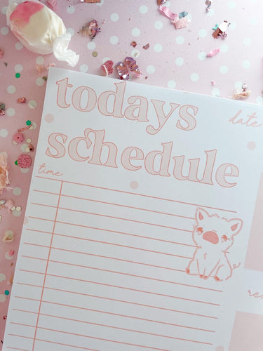 7x10 Pigs Daily Schedule Notepad