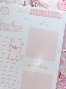 7x10 Pigs Daily Schedule Notepad
