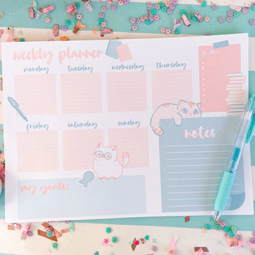 7x10 Weekly Planner Cats