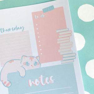 7x10 Weekly Planner Cats