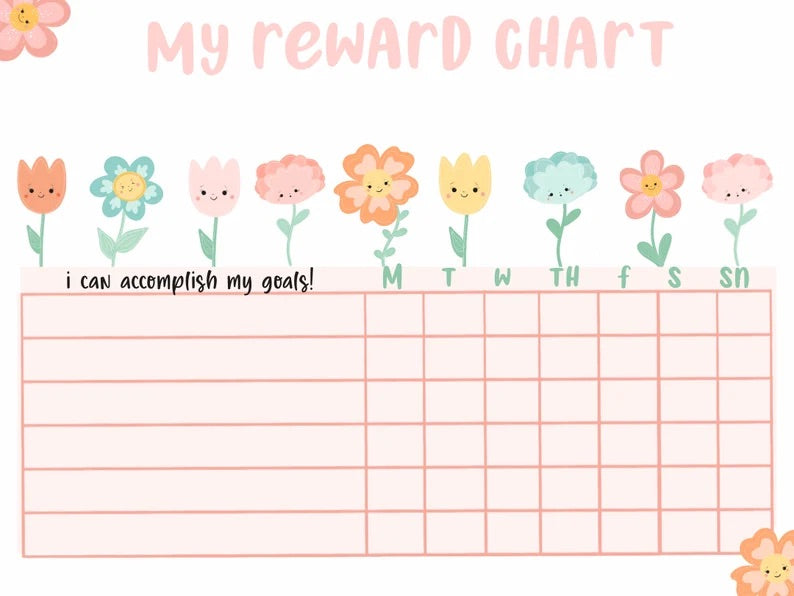 Flower Reward Chart:  Printable