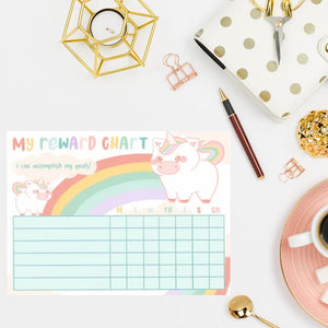 Unicorn and Rainbow Reward Chart:  Printable