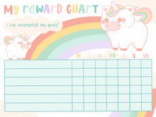 Load image into Gallery viewer, Unicorn and Rainbow Reward Chart:  Printable
