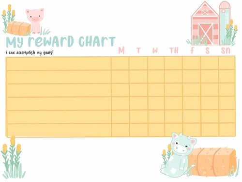 Farm Theme Reward Chart:  Printable