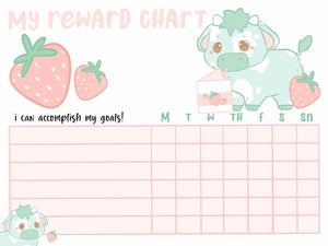 Strawberry Cow Reward Chart:  Printable