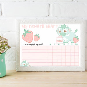 Strawberry Cow Reward Chart:  Printable