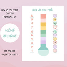 Load image into Gallery viewer, Feeling Thermometer Printable