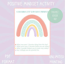 Load image into Gallery viewer, Positive Mindset Activity Printable