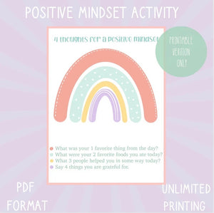 Positive Mindset Activity Printable