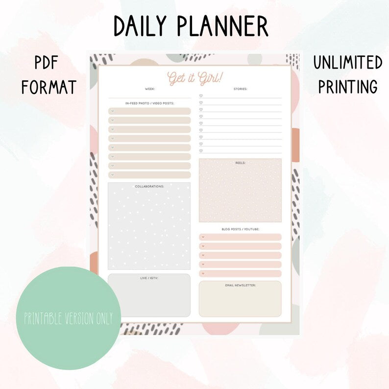 Get it Girl Planner Printable