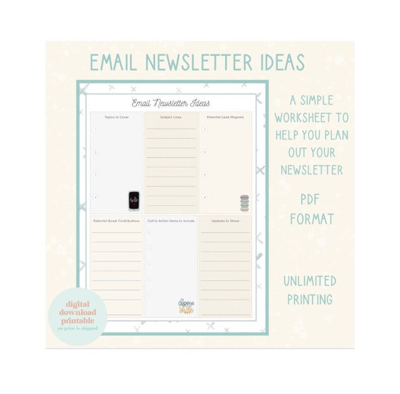 Email Newsletter Planner Printable