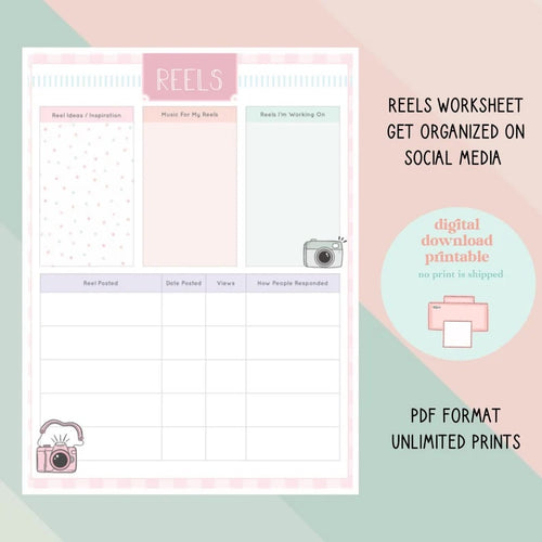 Reels Planner Printable