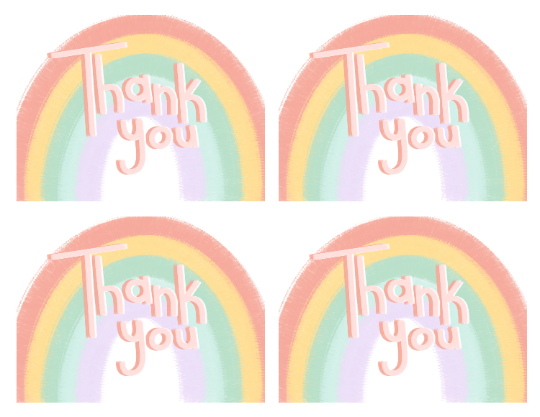 Thank You Cards Rainbows