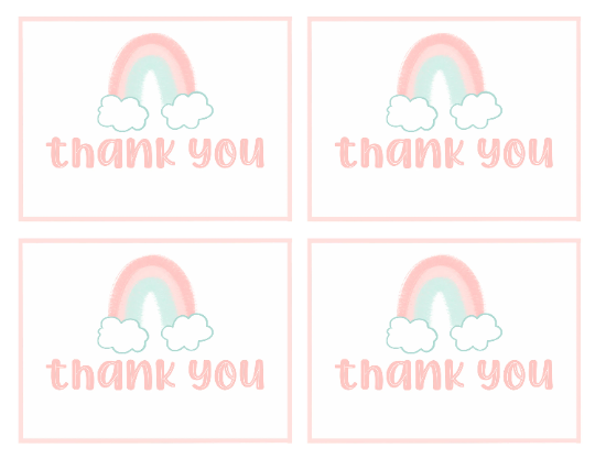 Thank You Cards Rainbow