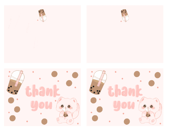 Thank You Cards Boba