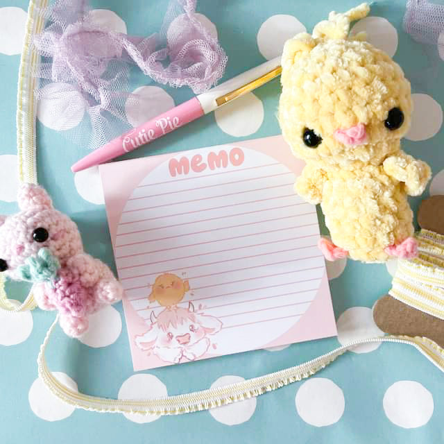 4x4 Cow and Chick Memo Pad