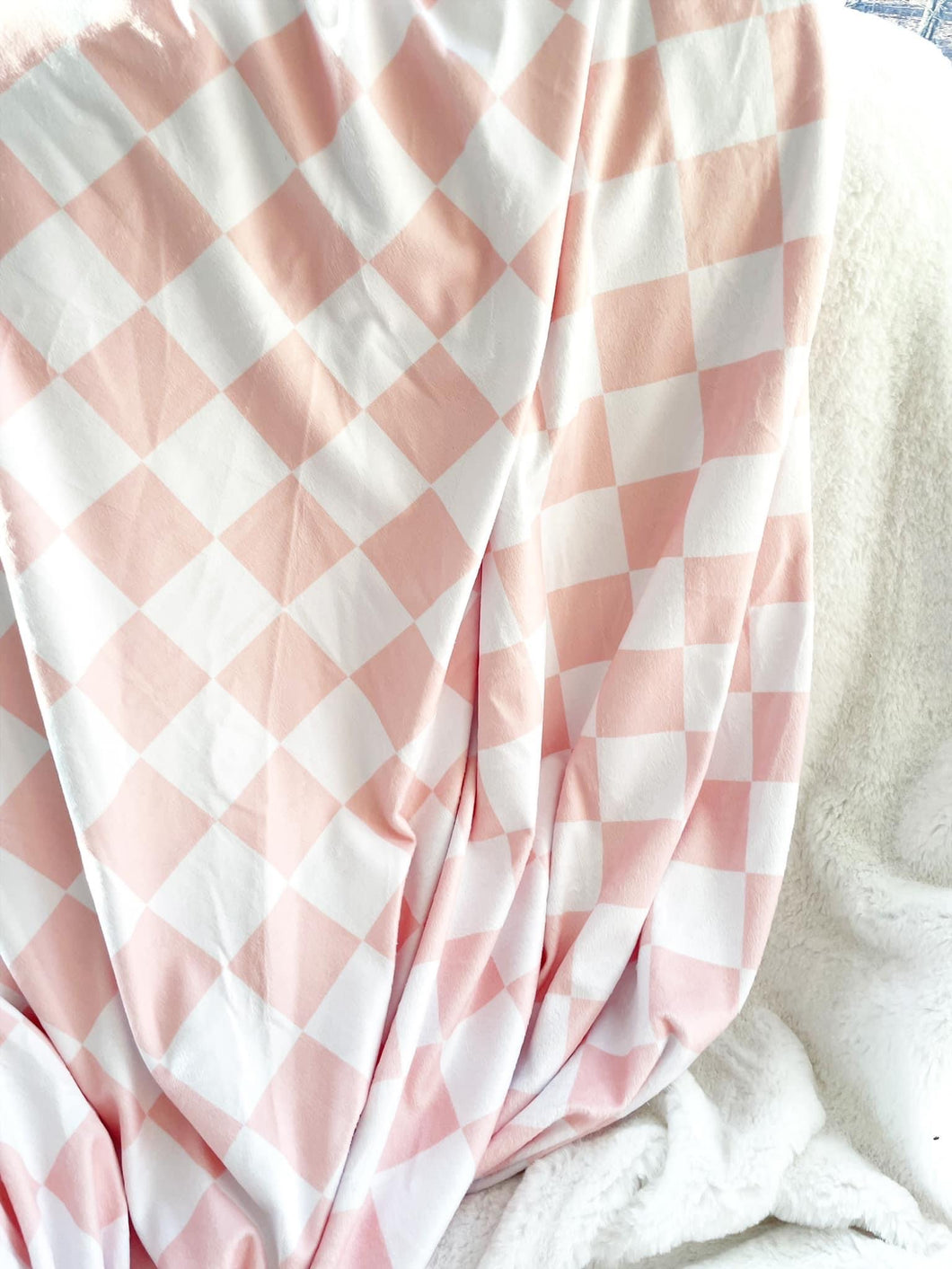 Pink Checkers Snuggle Blanket