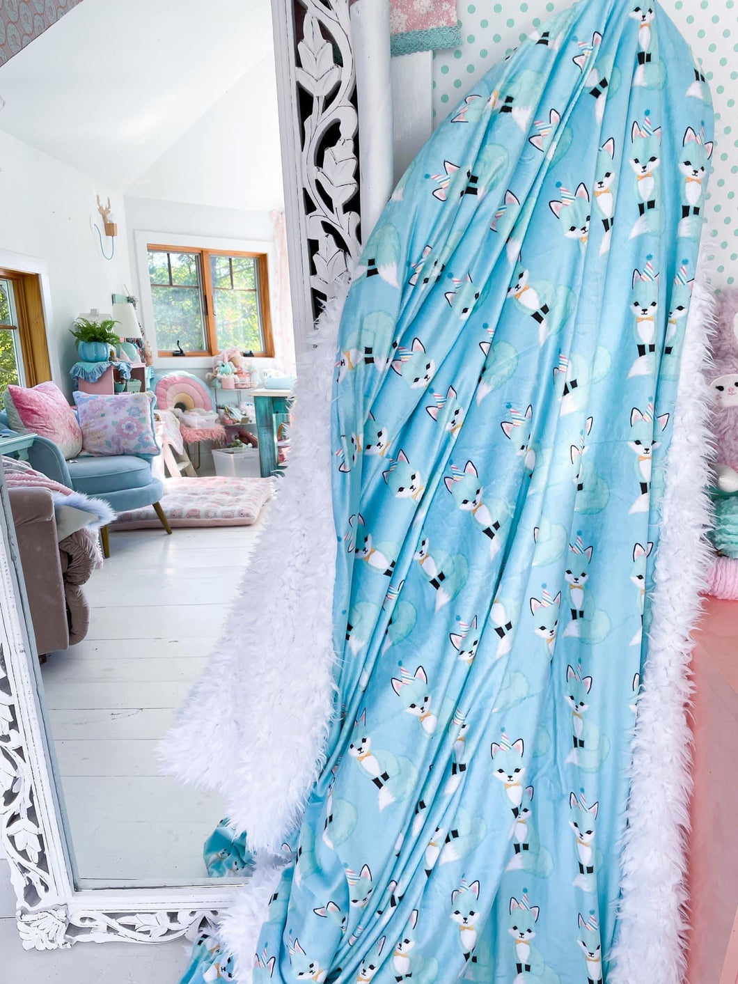 Blue Foxes Snuggle Blanket
