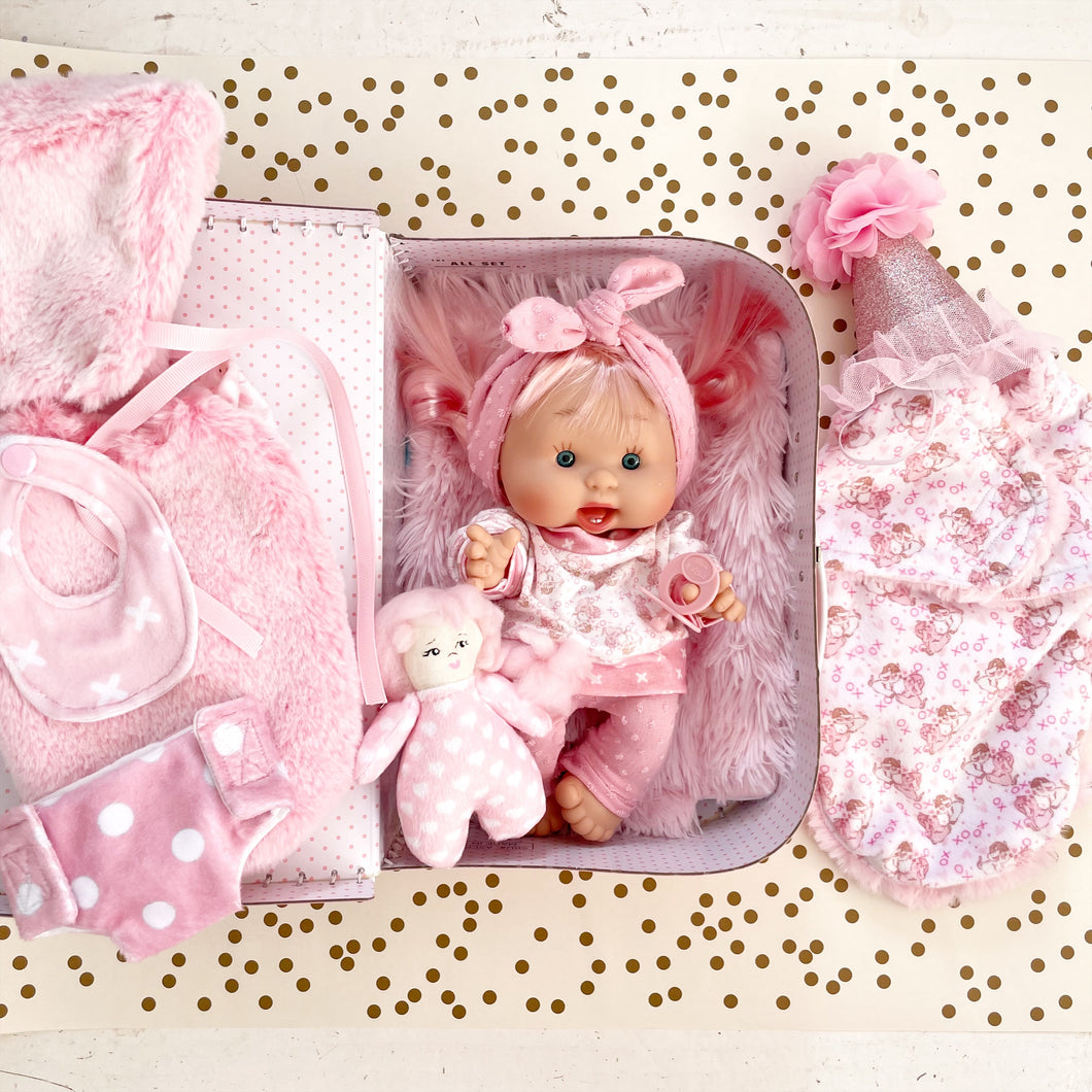 10” pink shaggy cow deluxe box set