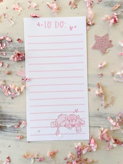 4x8 Cow To Do Notepad