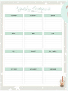 Yearly Overview Planner Printable