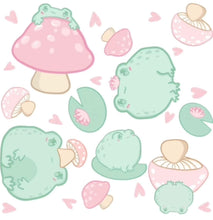 Load image into Gallery viewer, Frogs and Mushrooms Valentine Snuggle Blanket
