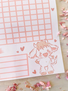 White Cow Reward Chart  Laminated Physical Print