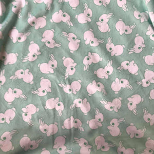Little Bunnies on Mint Snuggle Blanket