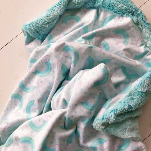 Blue Rainbows Snuggle Blanket