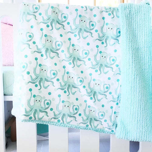 Blue octopus Snuggle Blanket