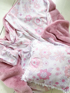 Pink and Purple Floral Snuggle Blanket