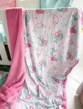 Load image into Gallery viewer, Mermaids and Narwals Snuggle Blanket
