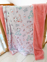 Load image into Gallery viewer, Snuggle Blanket: Pink and Blue cow print