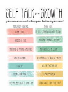 Self Talk for Growth Printable