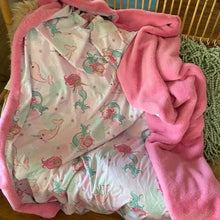 Load image into Gallery viewer, Mermaids and Narwals Snuggle Blanket