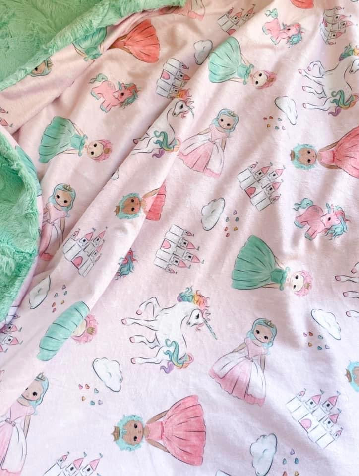 Princess and unicorns Snuggle Blanket