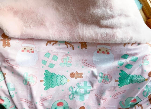 Kawaii Christmas Scene Snuggle Blanket