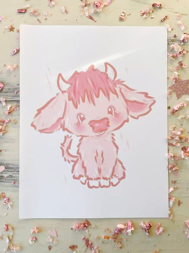 Kawaii cow Wall Art Physical Print