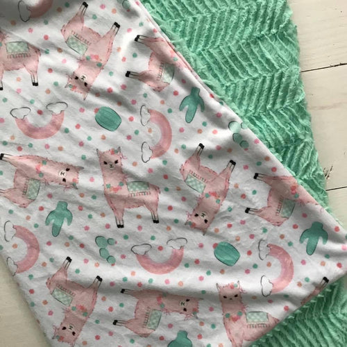 Llamas and Rainbows Snuggle Blanket