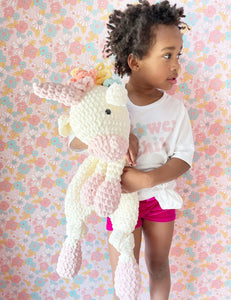 Jumbo crochet rainbow unicorn