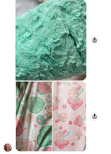 Load image into Gallery viewer, Medium Frog/mushroom stripey blanket preorder