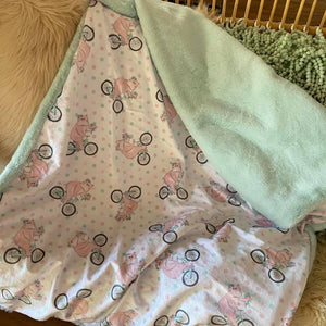 Girly Hippo Snuggle Blanket