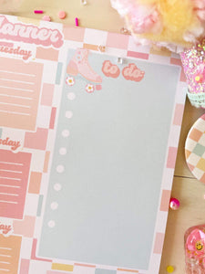 8x10.5 retro weekly planner notepad