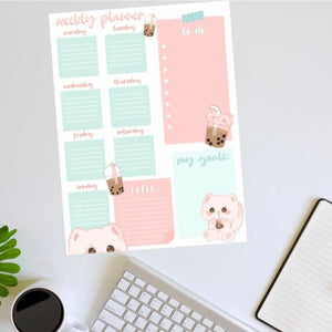 Boba Weekly Planner: Printable