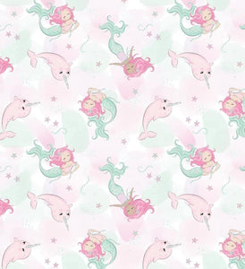 Mermaids and Narwals Snuggle Blanket