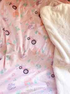 Tractor and Farm Animals Snuggle Blanket