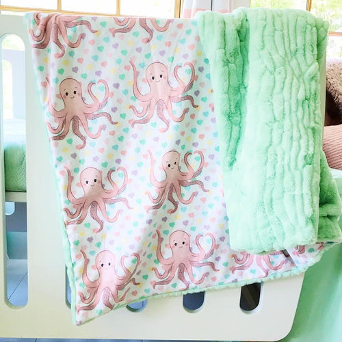 Pink octopus Snuggle Blanket