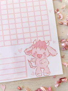 Pink Cow Reward Chart  Laminated Physical Print